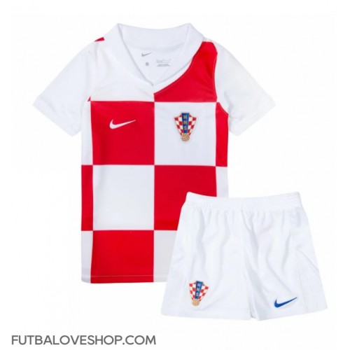Dres Chorvátsko Domáci pre deti ME 2024 Krátky Rukáv (+ trenírky)